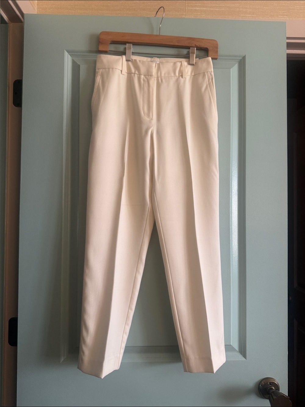 Reiss Cream Tailored Ankle Pants